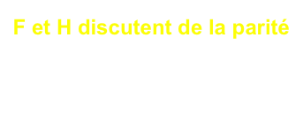 F et H discutent de la parité
de David Lescot
mis en scène par Sylvie Ollivier